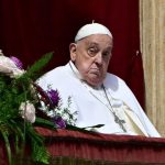 Pope gives Easter blessing in highest-profile appearance yet after briefly meeting Vance